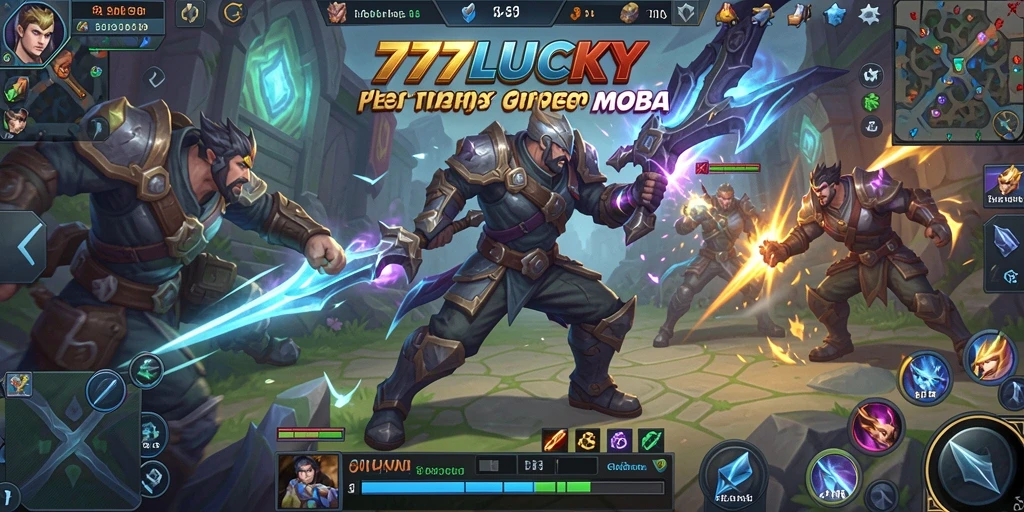 Tampilan aksi seru dari permainan MOBA 777LUCKY.
