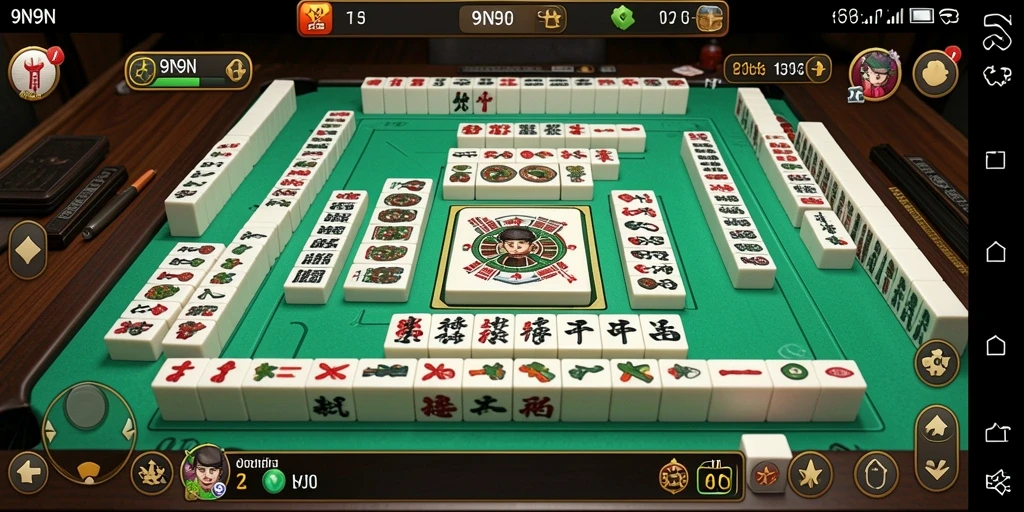 Tampilan menarik game Mahjong 9N9N dengan level yang penuh tantangan.