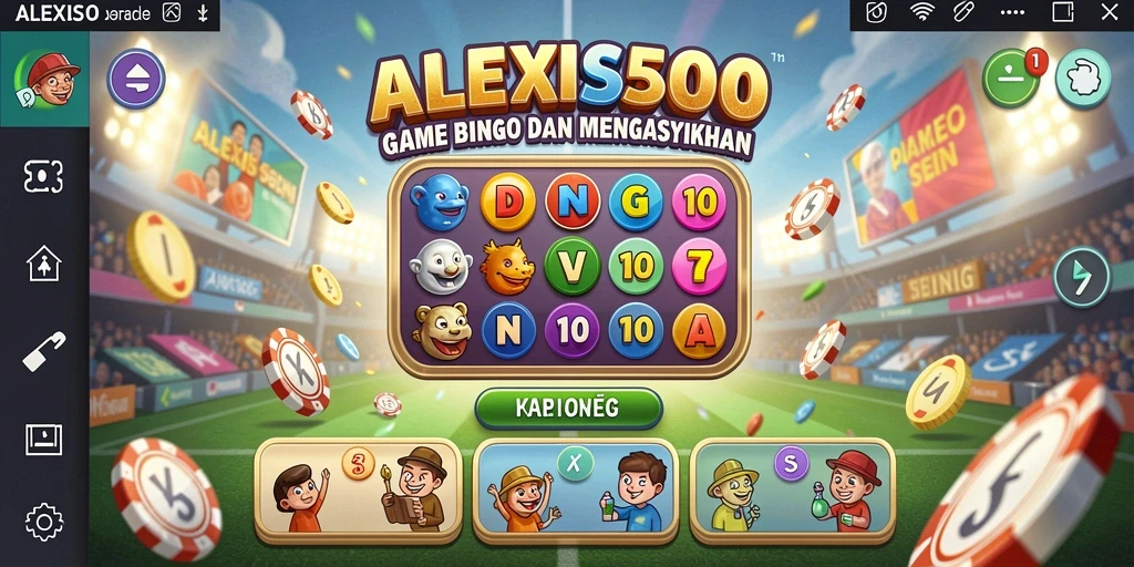 Tampilan gameplay ALEXIS500 yang seru dan penuh warna.
