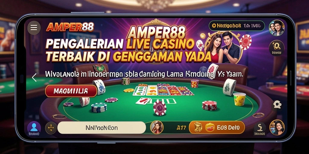 Tampilan gameplay Live Casino yang menegangkan dan interaktif di AMPER88.