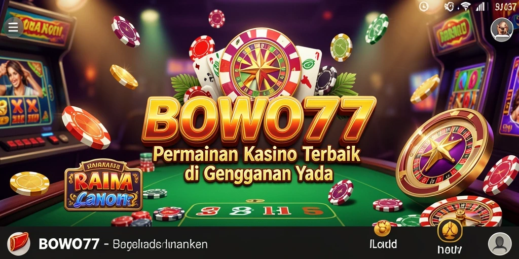 Tampilan gameplay menarik dari BOWO77 dengan berbagai permainan Kasino.