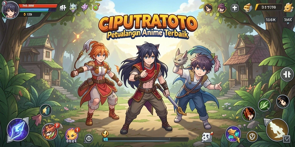 Screenshot gameplay CIPUTRATOTO menampilkan aksi karakter anime yang mendebarkan.