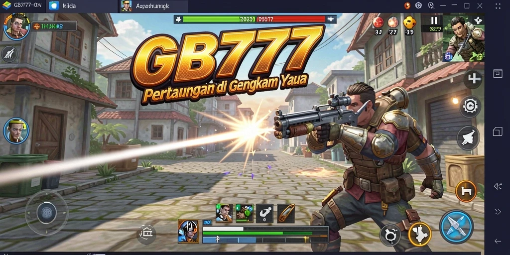 Tangkapan layar GB777 menampilkan pertarungan aksi mendebarkan antara karakter unik.