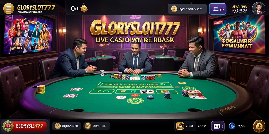 Tampilan gameplay Live Casino yang menarik dan interaktif di GLORYSLOT777.