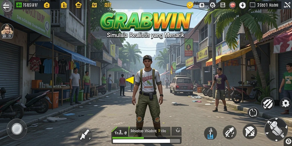 Tampilan gameplay simulasi realistis di GRABWIN.