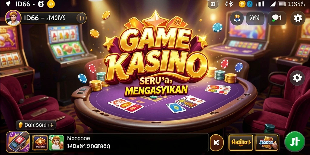 Screenshot permainan ID66 yang menampilkan suasana Kasino yang dinamis.