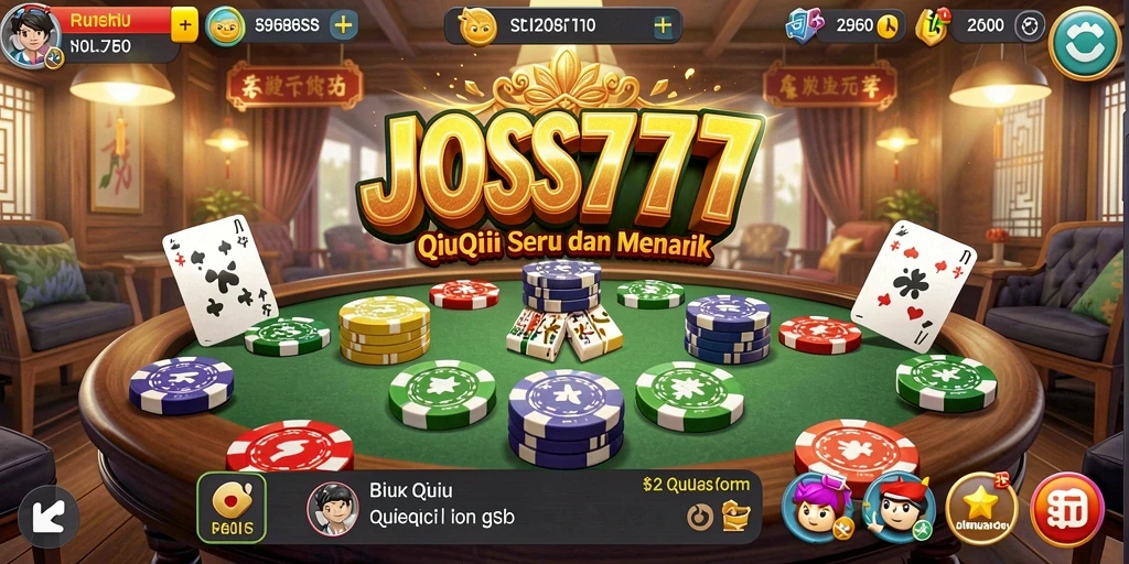 Tampilan gameplay seru dari JOSS777 saat bermain QiuQiu.