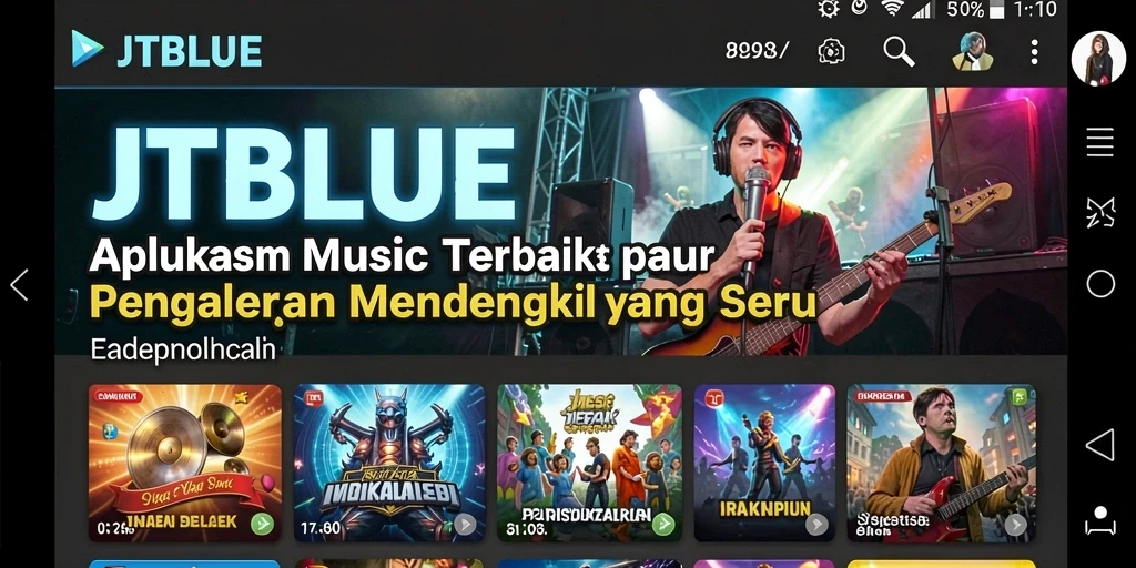 Tampilan screenshot JTBLUE yang menampilkan fitur karaoke seru.