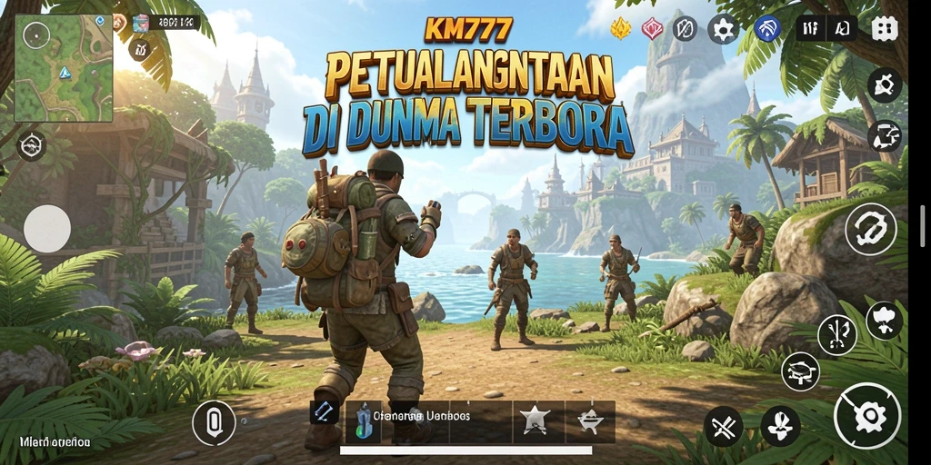 Screenshot menampilkan aksi gameplay di dunia terbuka yang luas.