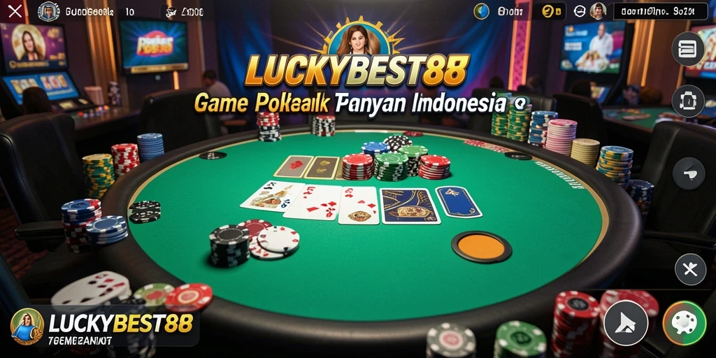 Gambaran mendebarkan dari gameplay poker LUCKYBEST88.
