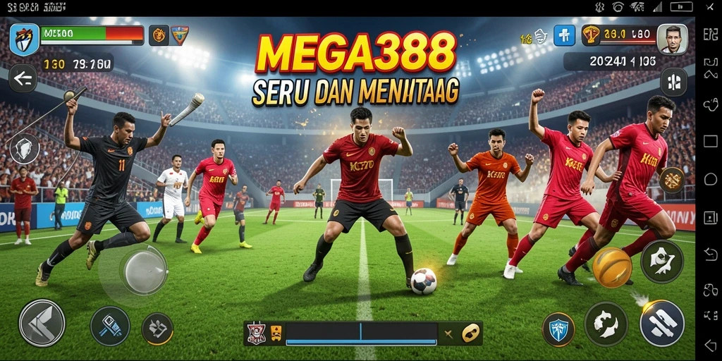 Tangkapan layar utama MEGA388 yang menampilkan aksi olahraga mendebarkan.