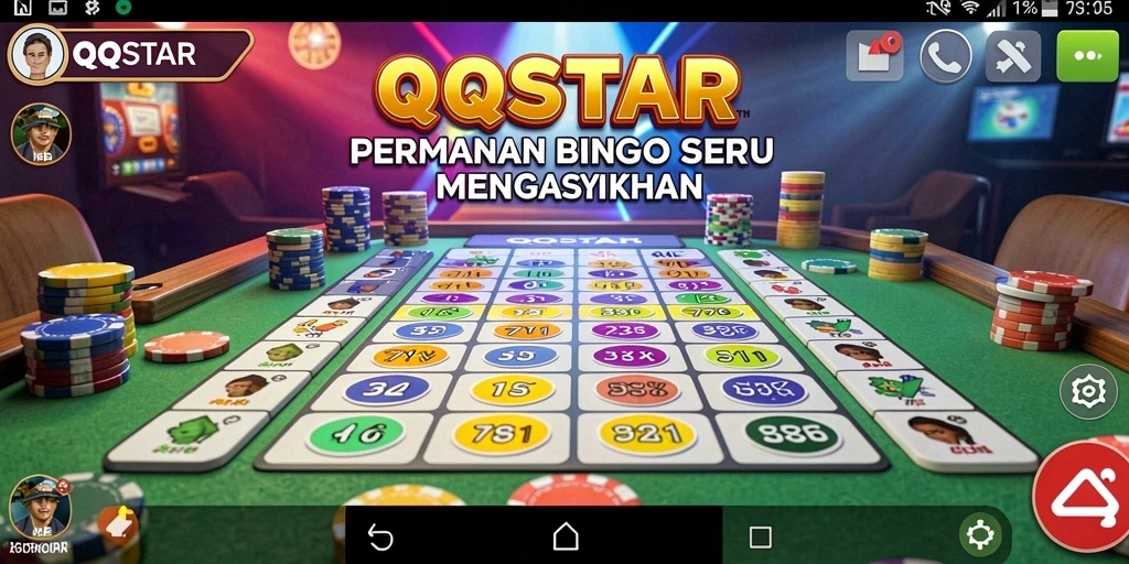 Tampilan gameplay seru dari QQSTAR saat bermain Bingo online.