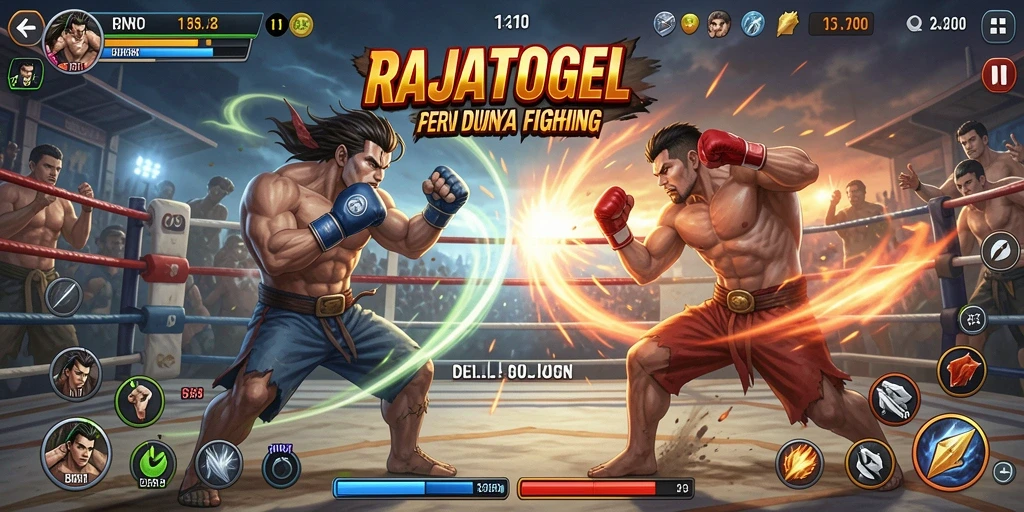 Screenshot gameplay pertarungan seru di RAJATOGEL.