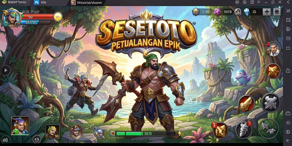 Tampilan gameplay SESETOTO yang penuh aksi dan petualangan RPG.