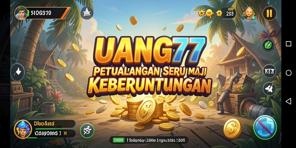 Screenshot utama menampilkan gameplay seru dari UANG77 dengan aksi petualangan.