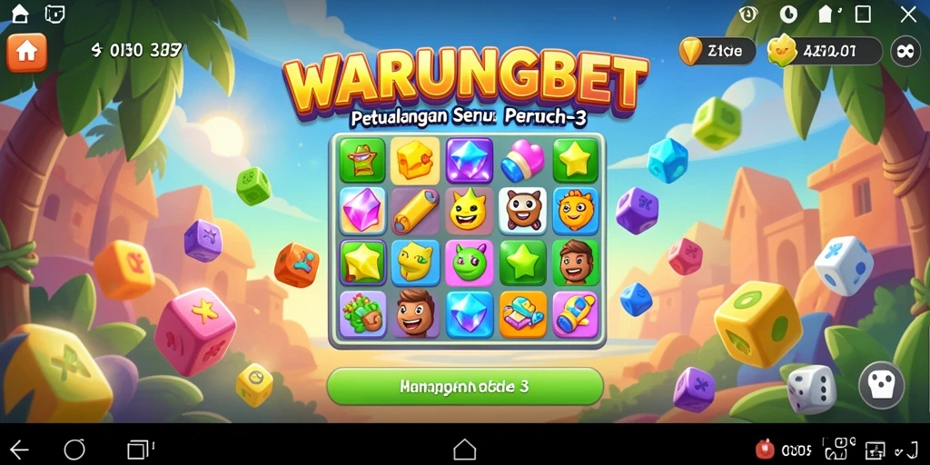 Screenshot gameplay WARUNGBET menampilkan aksi seru Match-3.